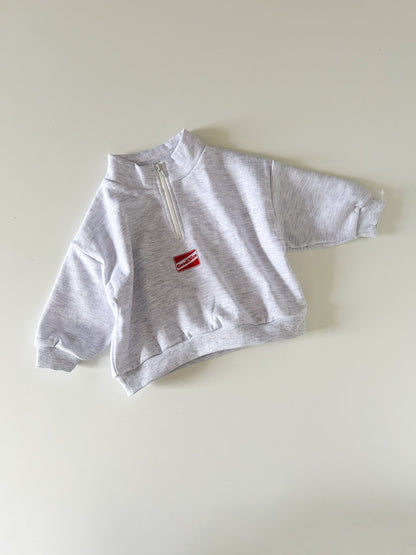 Baby/Toddler F25 Half - Zip Long Sleeve Pullover(4m - 6y) - Heather Gray kids outfit