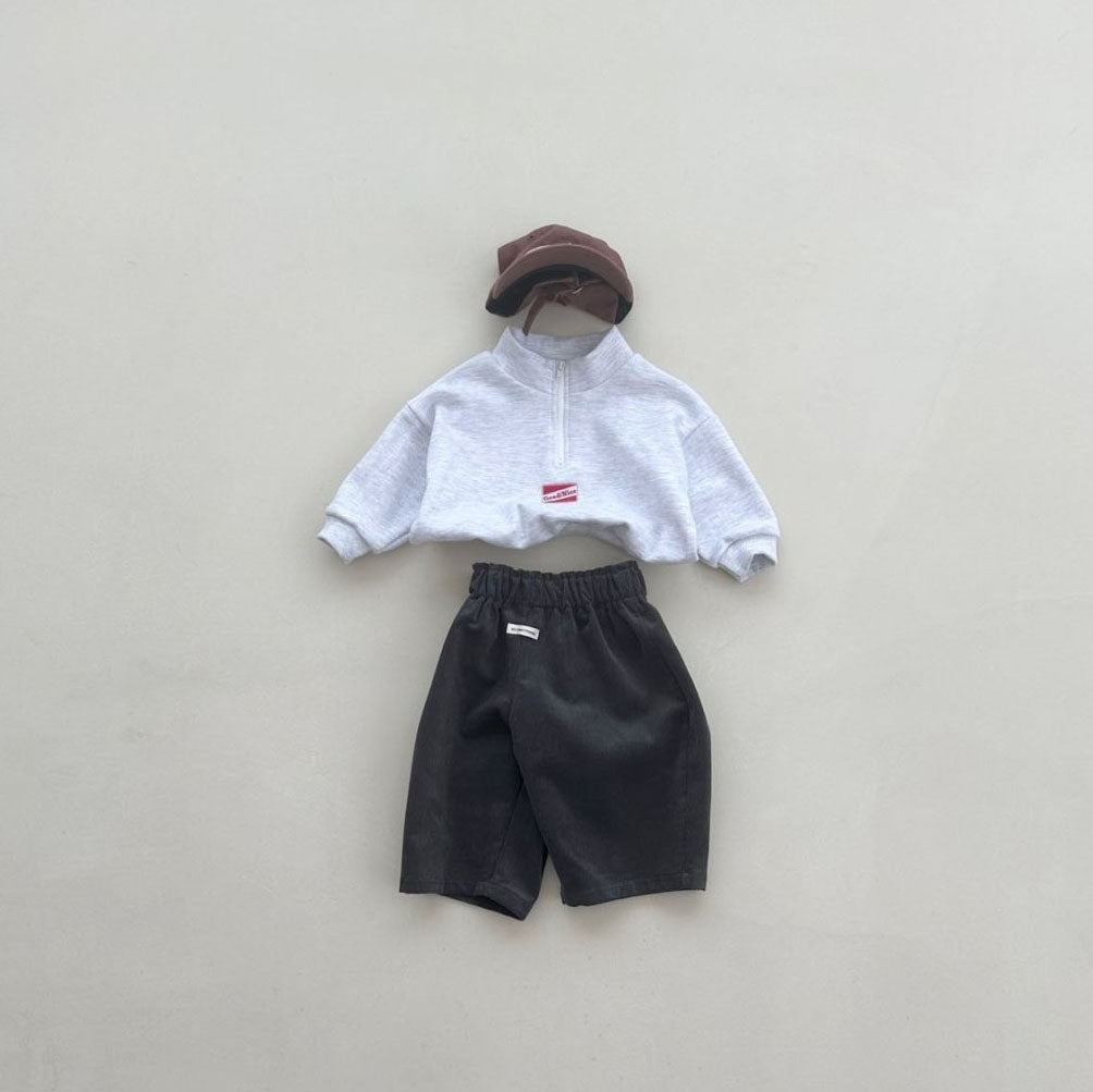 Baby/Toddler F25 Half - Zip Long Sleeve Pullover(4m - 6y) - Heather Gray kids outfit