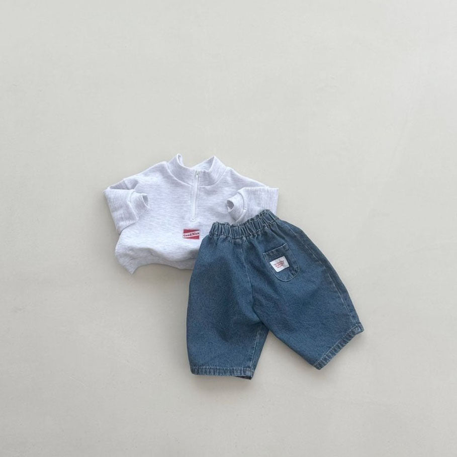 Baby/Toddler F25 Half - Zip Long Sleeve Pullover(4m - 6y) - Heather Gray kids outfit