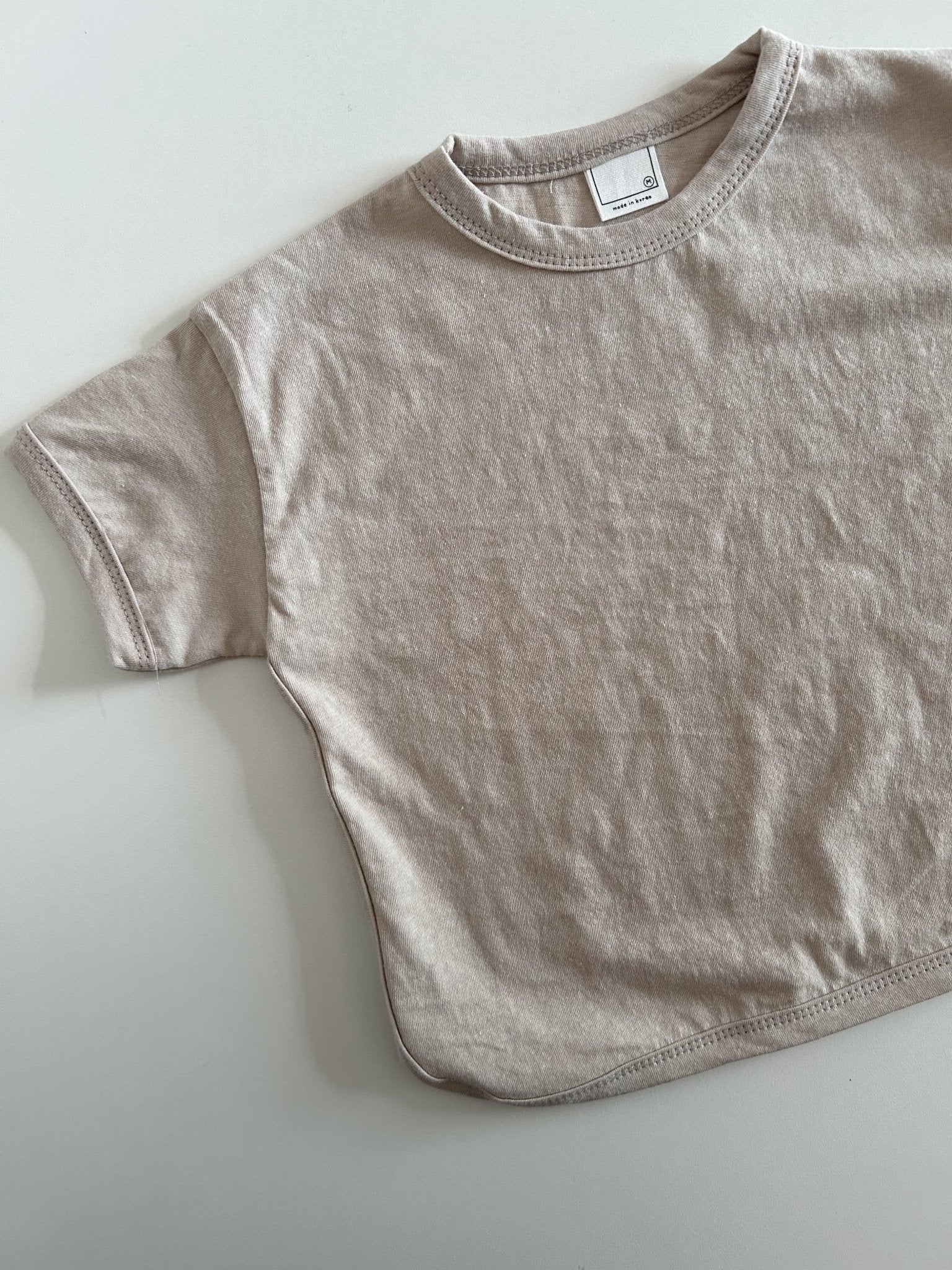 Baby/Toddler S25 Crewneck Short Sleeve Curved Hem Basic Top (4m - 6y) - 4 Colors kids outfit