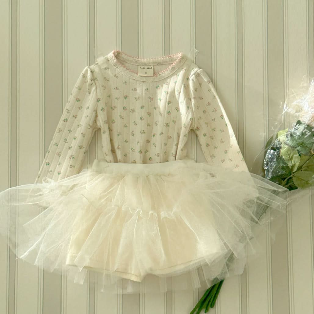 Baby/Toddler S25 Flower Print Pointelle Long Sleeve Tee (8m - 4y) - 2 Colors kids outfit