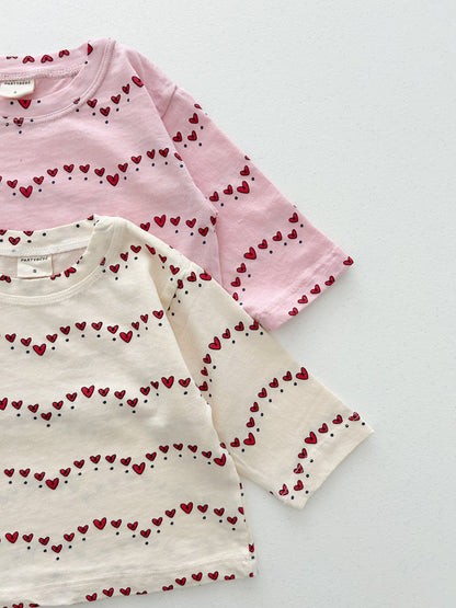 Baby/Toddler S25 Heart Print Long Sleeve Tee (8m - 4y) - 2 Colors kids outfit