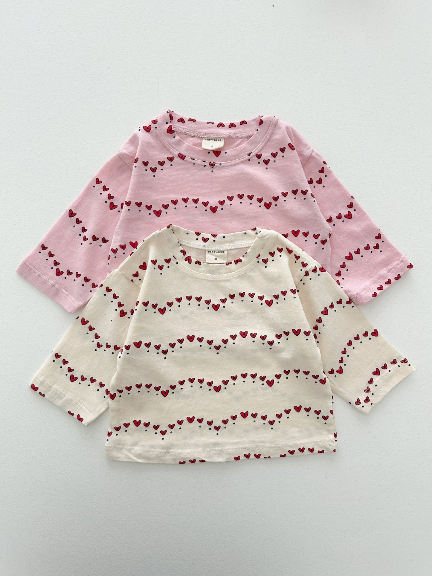 Baby/Toddler S25 Heart Print Long Sleeve Tee (8m - 4y) - 2 Colors kids outfit