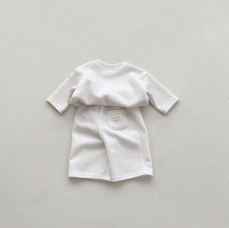 Baby/Toddler S25 Rib Knit Basic Top and Wide Pull - on Pants Set (4m - 6y) - 4 Colors kids outfit