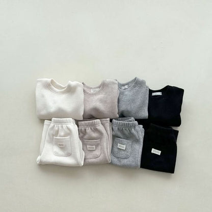 Baby/Toddler S25 Rib Knit Basic Top and Wide Pull - on Pants Set (4m - 6y) - 4 Colors kids outfit