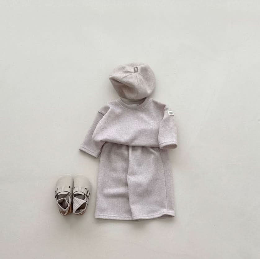 Baby/Toddler S25 Rib Knit Basic Top and Wide Pull - on Pants Set (4m - 6y) - 4 Colors kids outfit