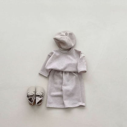 Baby/Toddler S25 Rib Knit Basic Top and Wide Pull - on Pants Set (4m - 6y) - 4 Colors kids outfit