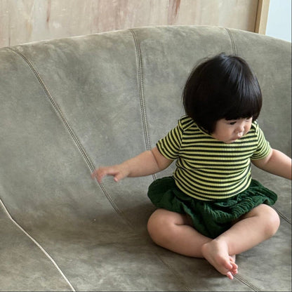 Baby/Toddler SS26 Gauze Cotton Bloomer Shorts (6m - 4y) - Deep Green kids outfit