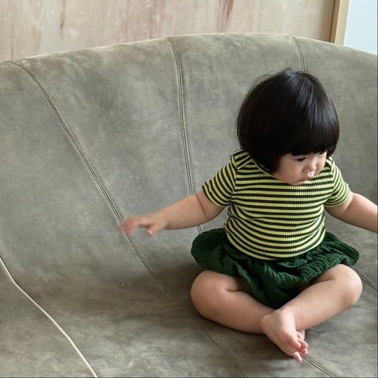 Baby/Toddler SS26 Gauze Cotton Bloomer Shorts (6m - 4y) - Deep Green kids outfit