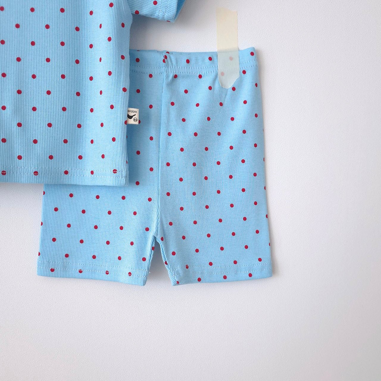 Baby/Toddler SS26 Polka Dot Ribbed Short Sleeve Top and Biker Shorts Set (6m~5y) - 2 Colors - AT NOON STORE
