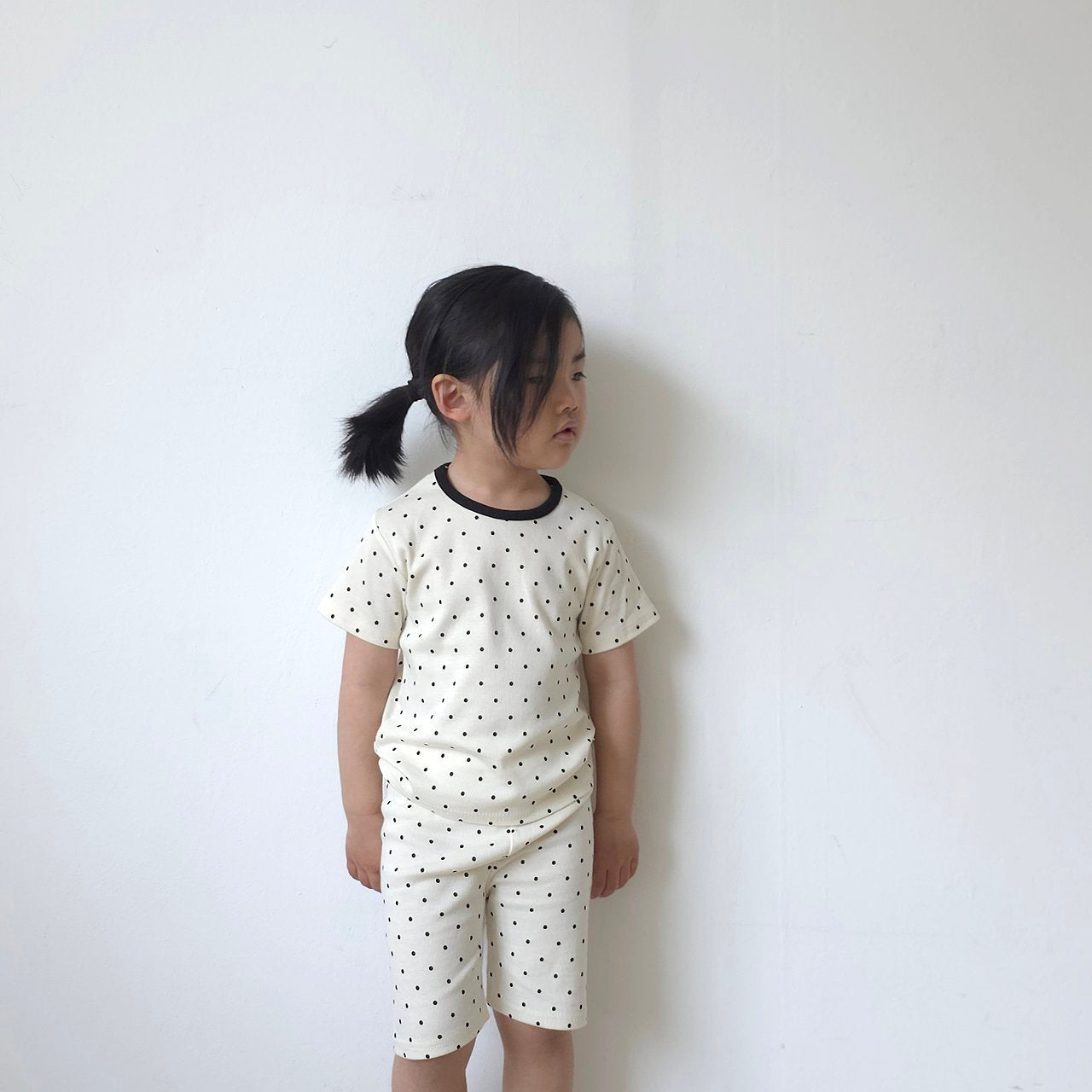 Baby/Toddler SS26 Polka Dot Ribbed Short Sleeve Top and Biker Shorts Set (6m~5y) - 2 Colors - AT NOON STORE