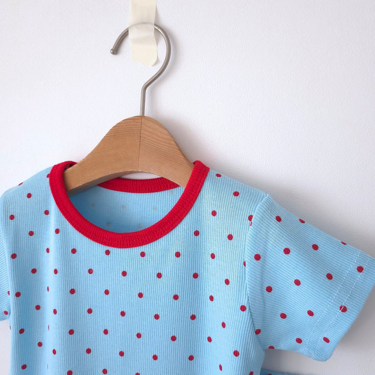 Baby/Toddler SS26 Polka Dot Ribbed Short Sleeve Top and Biker Shorts Set (6m~5y) - 2 Colors - AT NOON STORE