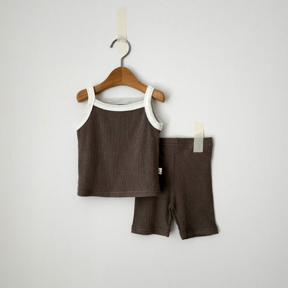 Baby/Toddler SS26 Ribbed Tank Top and Biker Shorts Set (6m~5y) - 2 Colors - AT NOON STORE