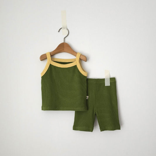 Baby/Toddler SS26 Ribbed Tank Top and Biker Shorts Set (6m~5y) - 2 Colors - AT NOON STORE