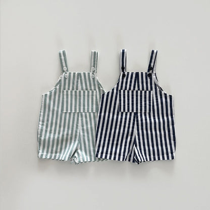Baby/Toddler Stripe Cotton Shortalls (1 - 6y) - 2 Colors kids outfit
