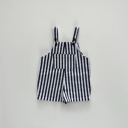 Baby/Toddler Stripe Cotton Shortalls (1 - 6y) - 2 Colors kids outfit