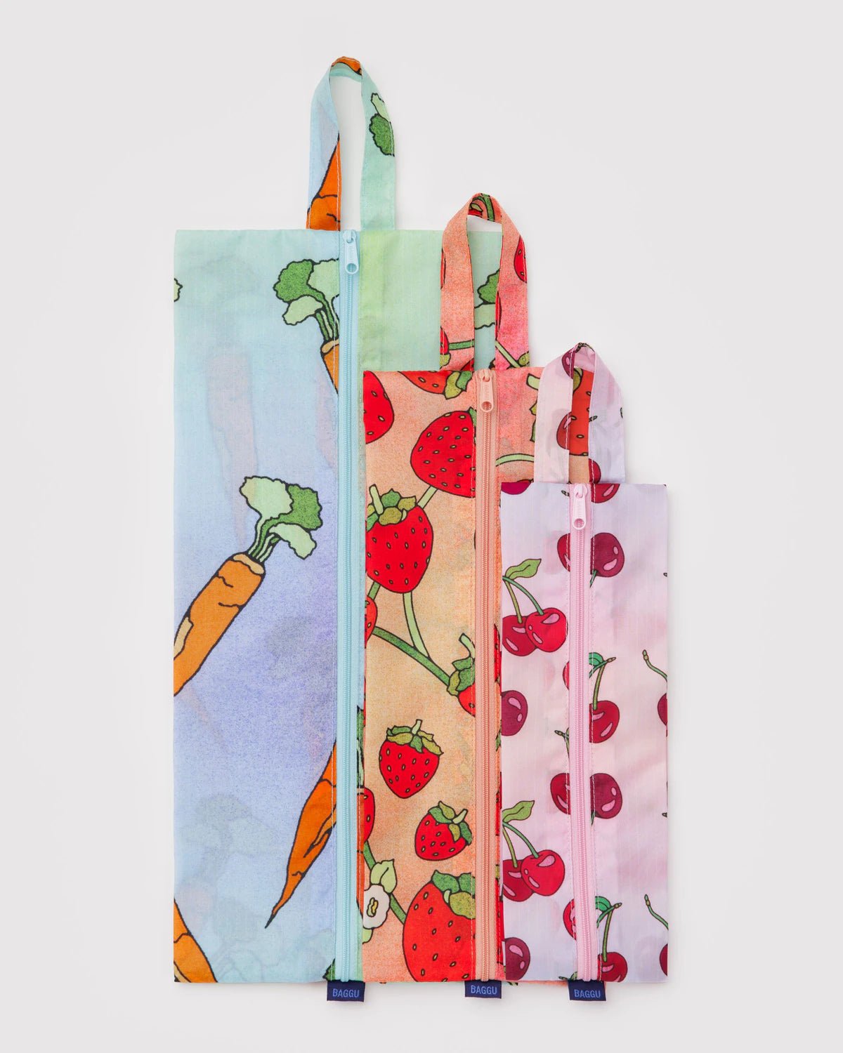 BAGGU 3D Zip Set - Carrots & Berries kids outfit