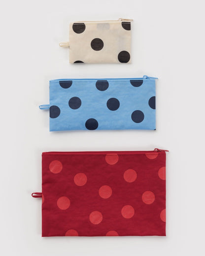 BAGGU Flat Pouch Set - Polka Dot Mix kids outfit