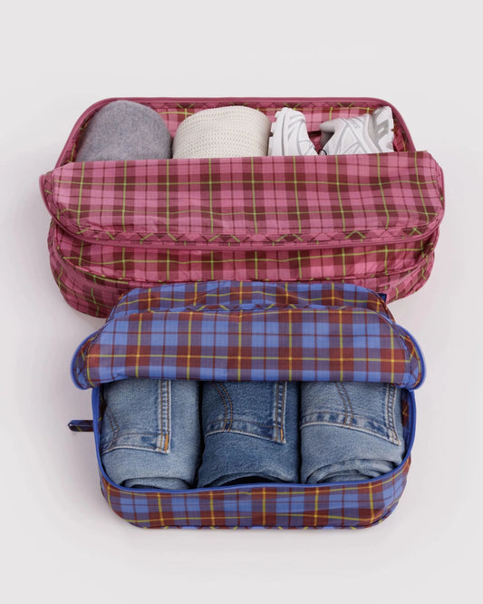 BAGGU Large Packing Cube Set - CHECK MIX kids outfit