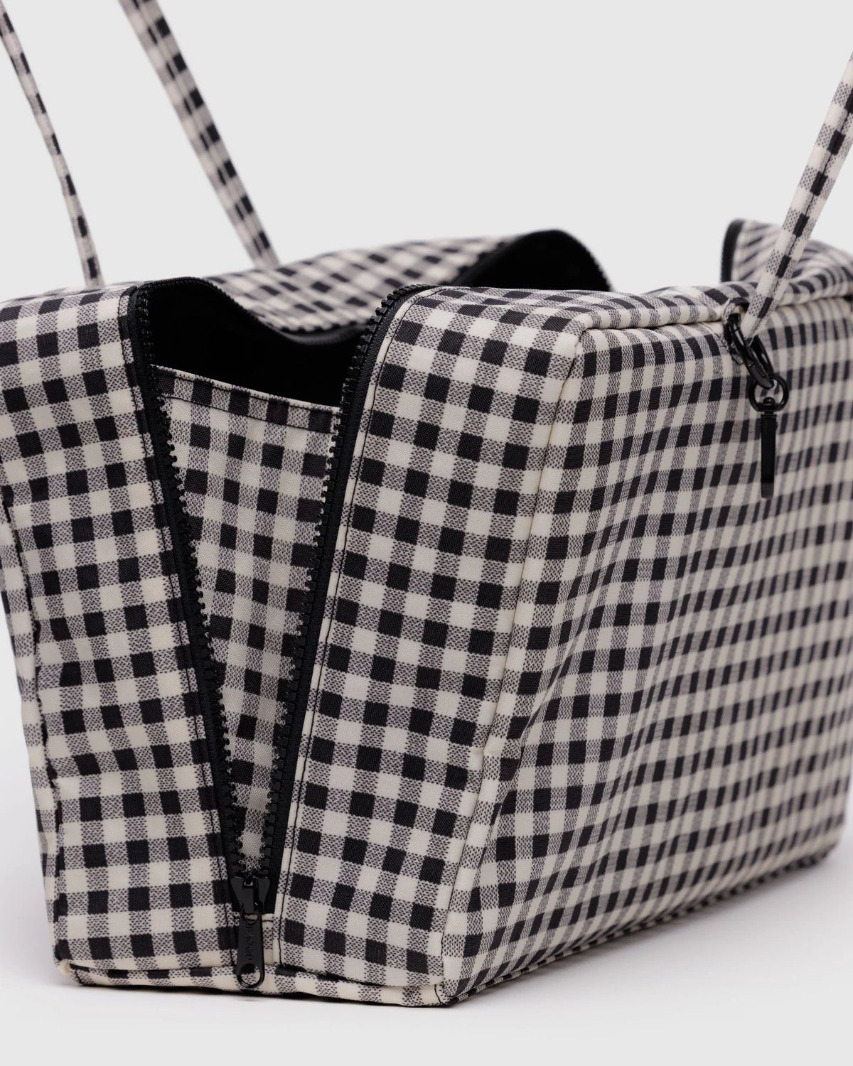 BAGGU Medium Nylon Bowler Bag - Black & White Gingham kids outfit