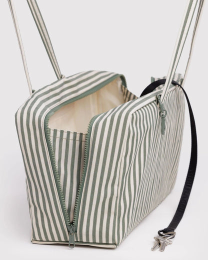 BAGGU Medium Nylon Bowler Bag - Sage Stripe kids outfit