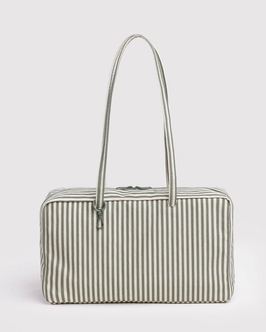 BAGGU Medium Nylon Bowler Bag - Sage Stripe kids outfit