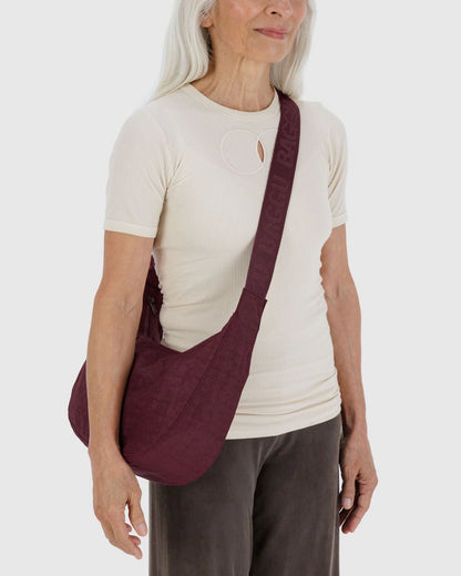 BAGGU Medium Nylon Crescent Bag - Mahogany kids outfit