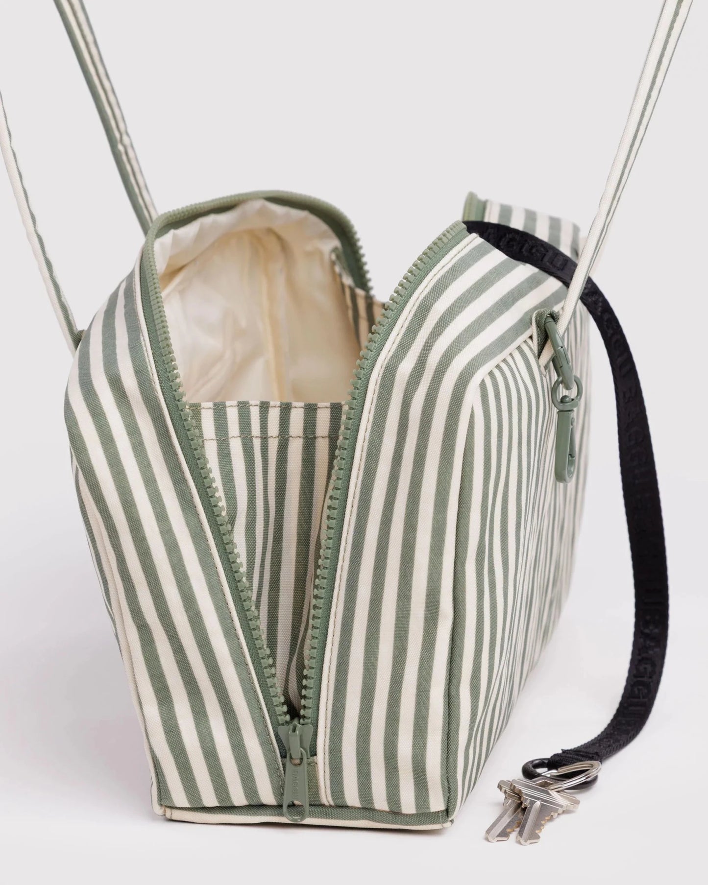 BAGGU Nylon Bowler Bag - Sage Stripe kids outfit