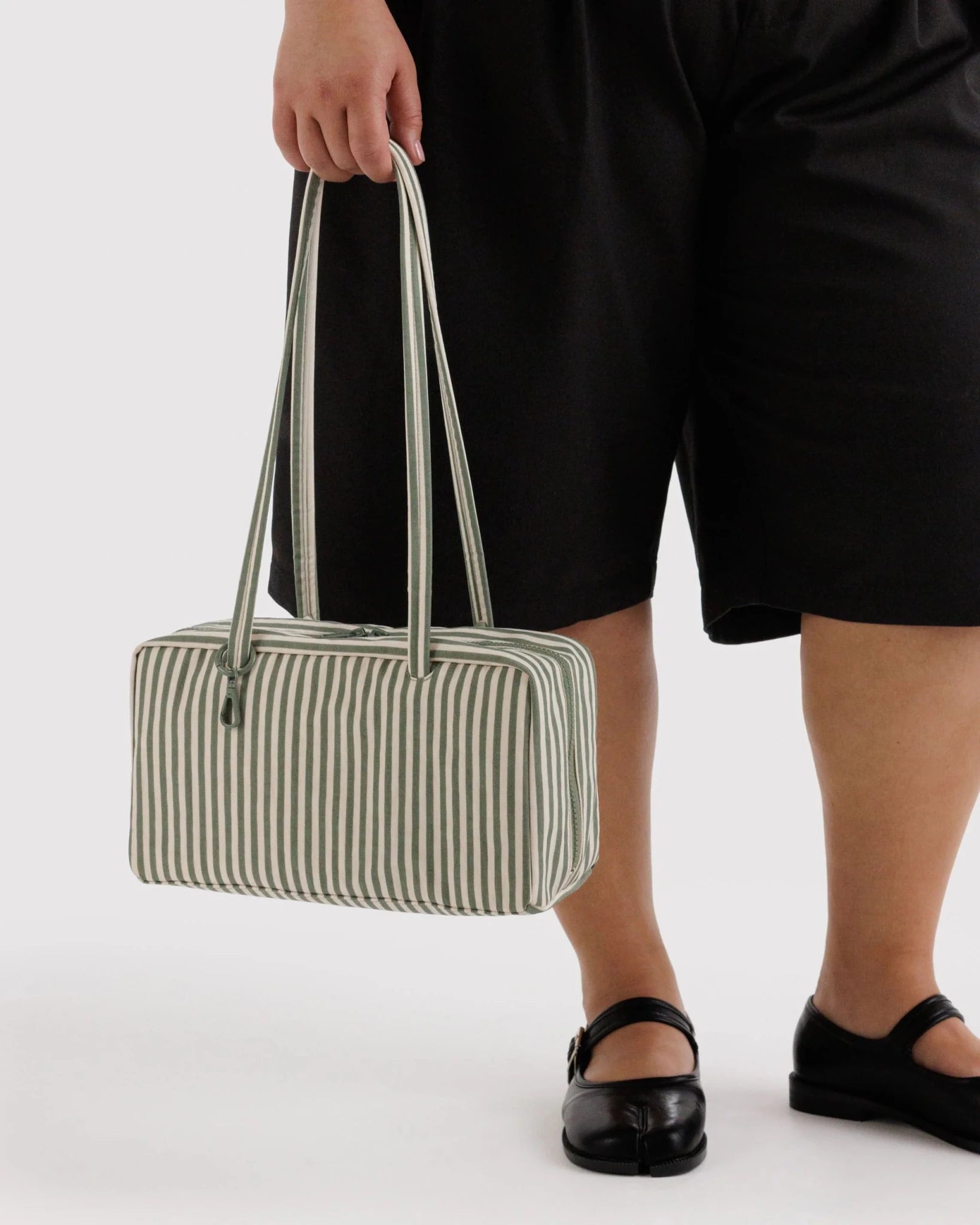 BAGGU Nylon Bowler Bag - Sage Stripe kids outfit