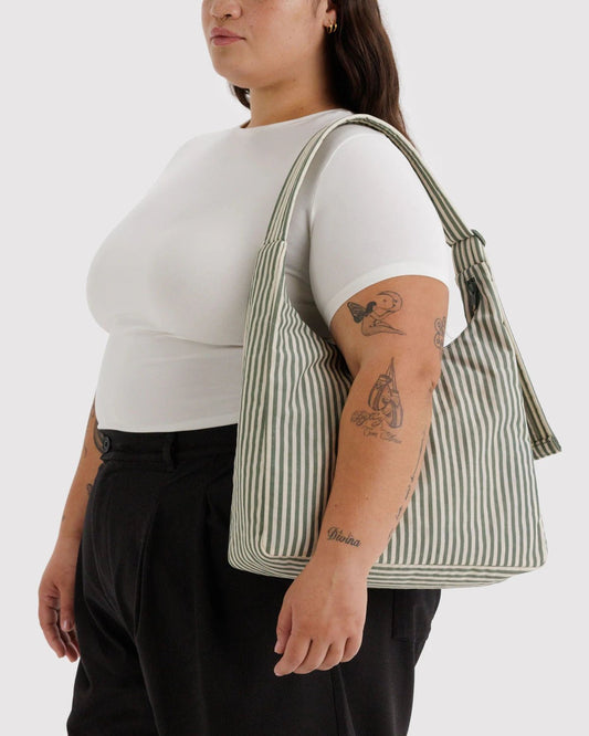 BAGGU Nylon Shoulder Bag - Sage Stripe kids outfit