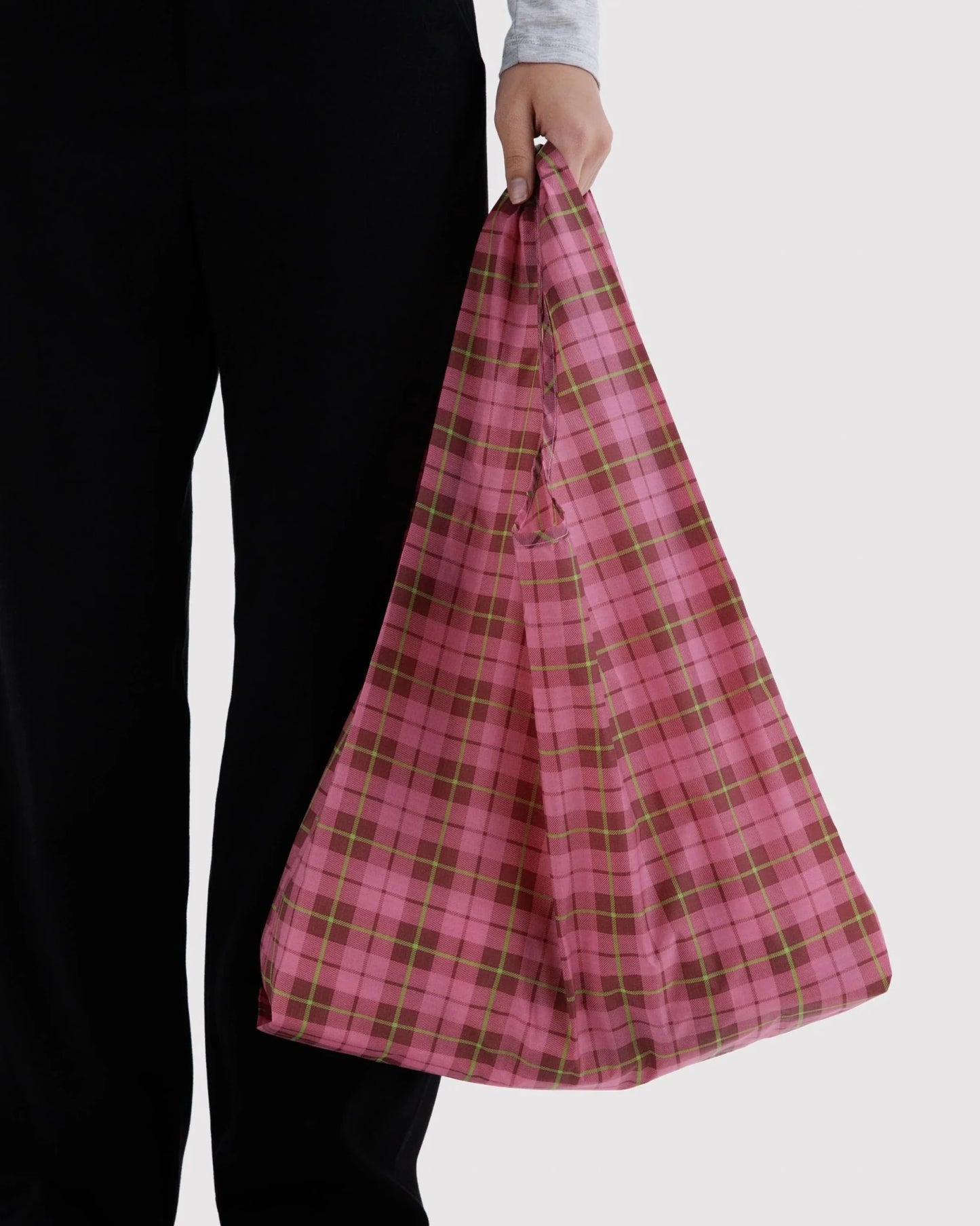 BAGGU Standard Baggu - Azalea Pink Tartan kids outfit