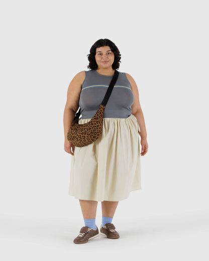 BAGGU Medium Nylon Crescent Bag  - Leopard