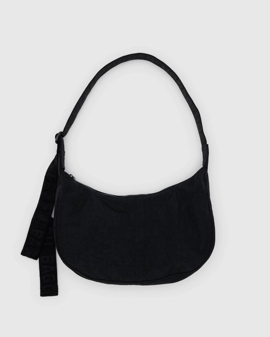 BAGGU Medium Nylon Crescent Bag  - Black