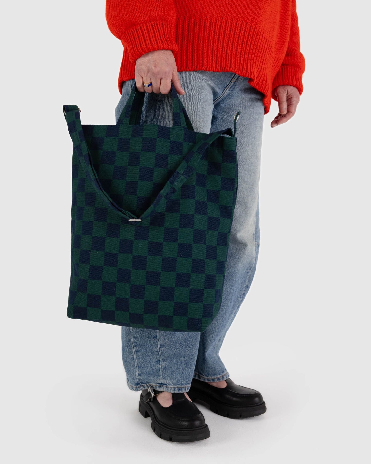 Baggu Zip Duck Bag - Navy Green Cneck