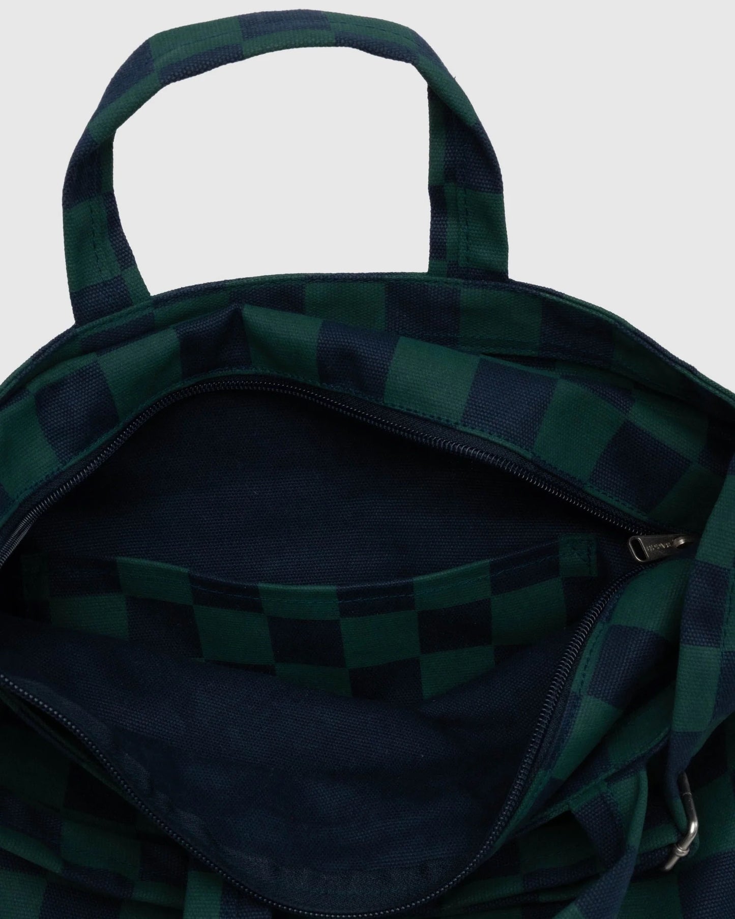 Baggu Zip Duck Bag - Navy Green Cneck