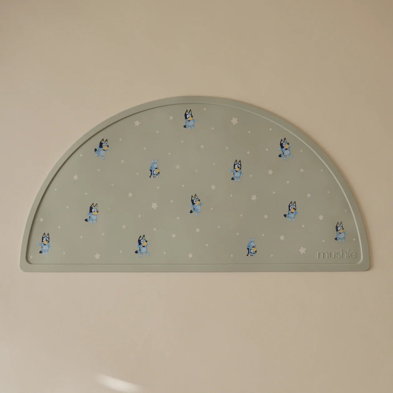 Bluey x Mushie Silicone Placemat - Bluey Sage kids outfit