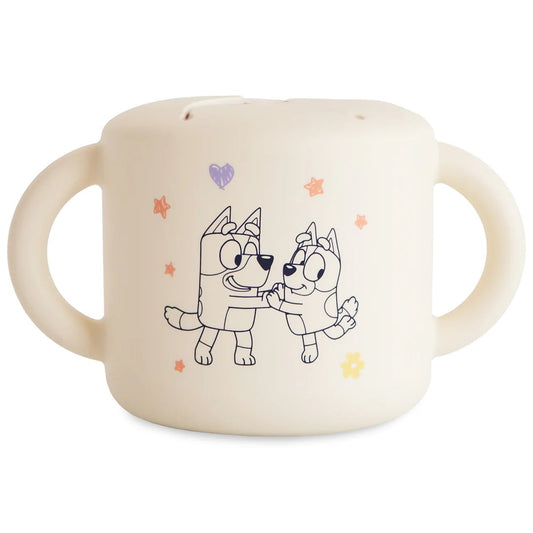 Bluey x Mushie Snack Cup - Bluey Ivory kids outfit