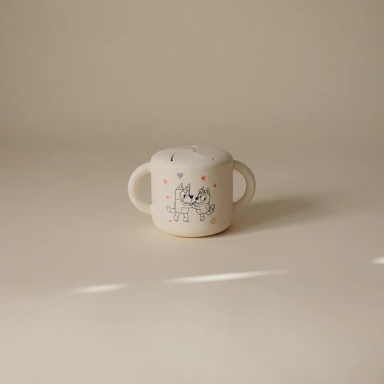 Bluey x Mushie Snack Cup - Bluey Ivory kids outfit