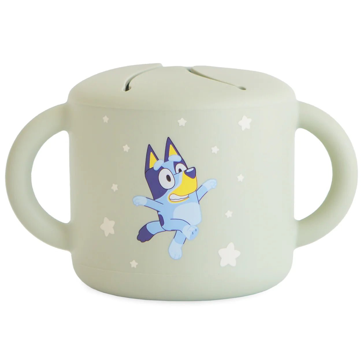 Bluey x Mushie Snack Cup - Bluey Sage kids outfit