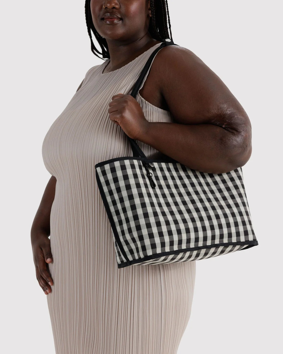 BAGGU Medium Nylon Reversible Tote - Black Mix