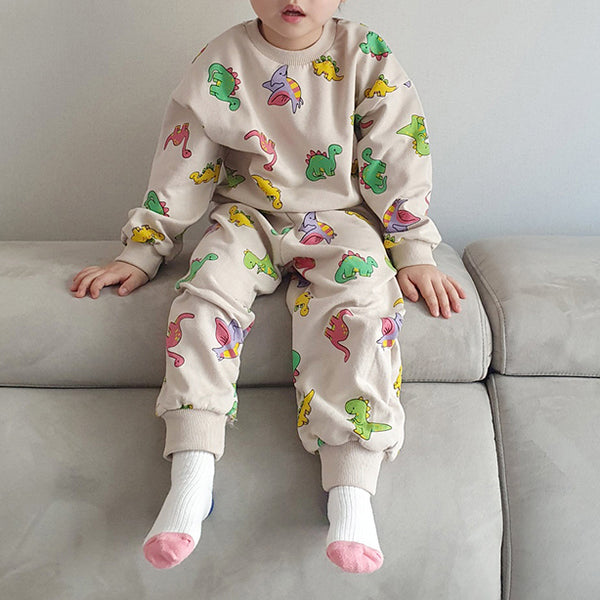 Toddler Dino Print Sweatshirt and Jogger Pants Set (1-6y)