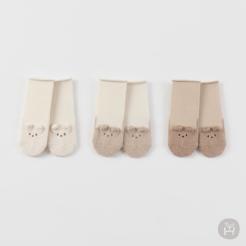 Baby Bear Socks (0-4T) - Beige - AT NOON STORE