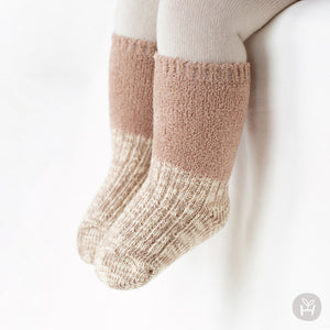 Baby Toddler Murphy Two Tone Socks (0-4T) - Oatmeal