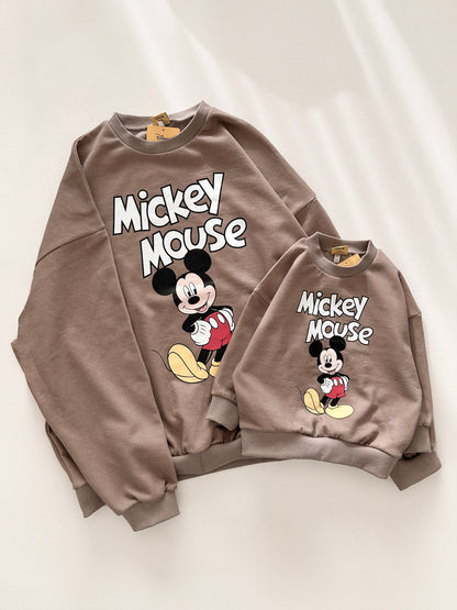 Family Mickey and Minnie Print Pigment Dyed Sweatshirt (1 - 8y, Adult) - 2 Colors kids outfit