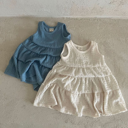 Girl Lala Textured Sleeveless Dress (1 - 6y) - 2 Colors kids outfit