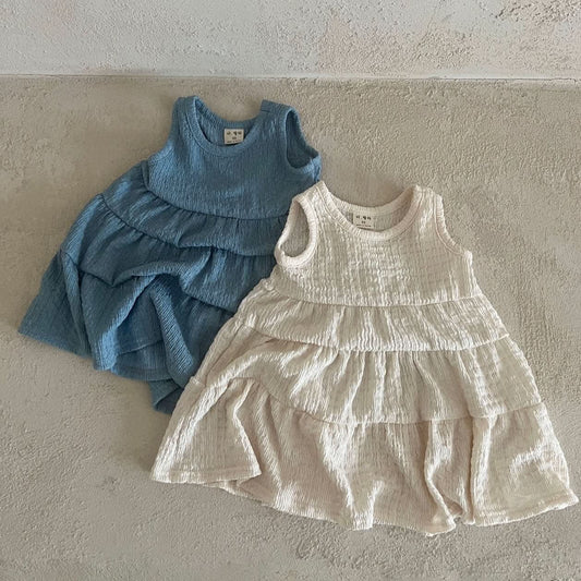 Girl Lala Textured Sleeveless Dress (1 - 6y) - 2 Colors kids outfit