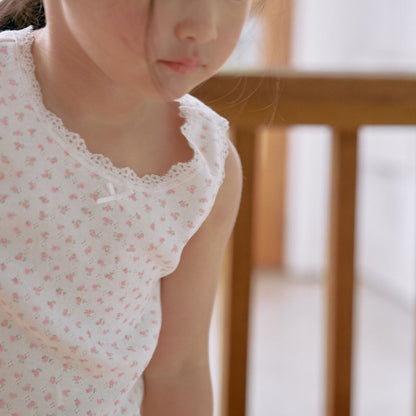 Girl SS25 Lace Trim Floral Sleeveless Top and Shorts Set (2 - 7y) - Pink Floral kids outfit