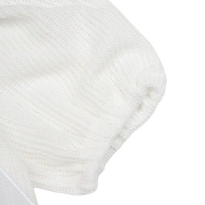 Girls Bow Detail Short Sleeve Summer Knit Top (3 - 6y) - Ivory kids outfit