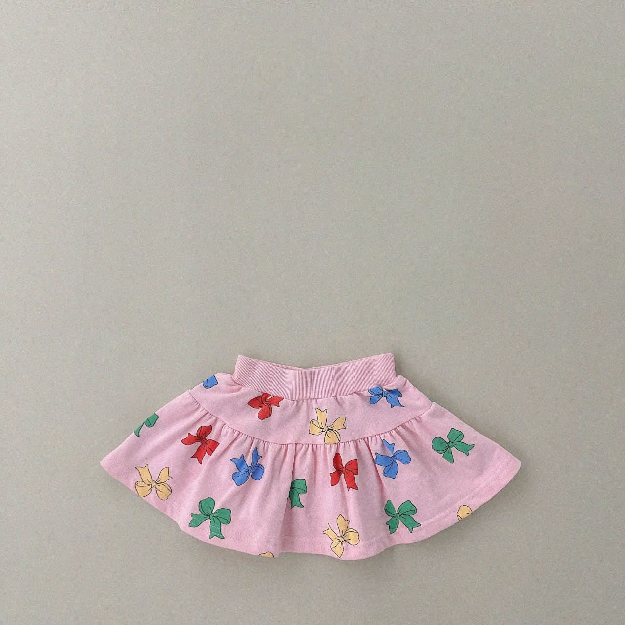 Girls Bow Print Sweatshirt & Skirt Set (1 - 6y) - 2 Colors kids outfit