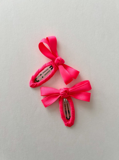 Girls Color Bow Snap Hair Clips (2pk) - 10 Colors kids outfit